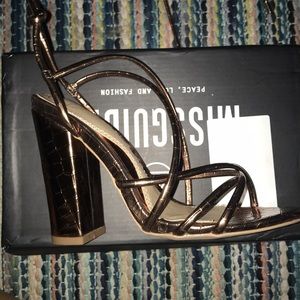 Missguided ankle wrap heels